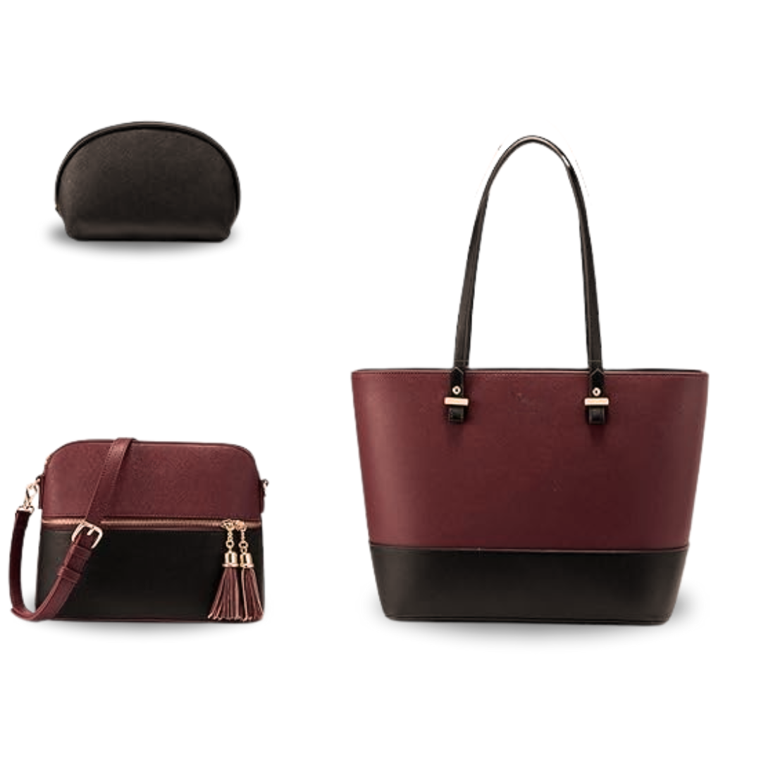 Galaxy 3PC Maroon / Black